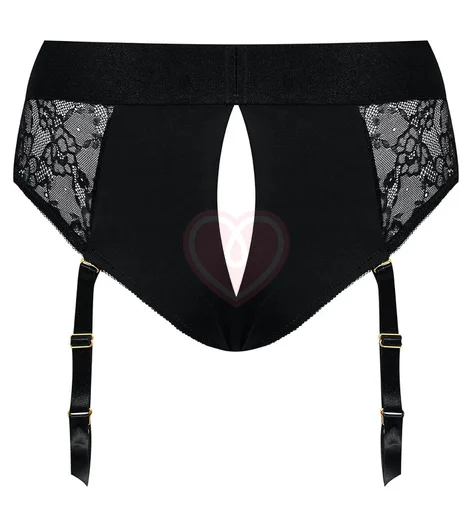 Кружевной пояс для страпона с подвязками Strap-On-Me Harness Lingerie Diva чёрный фото 4