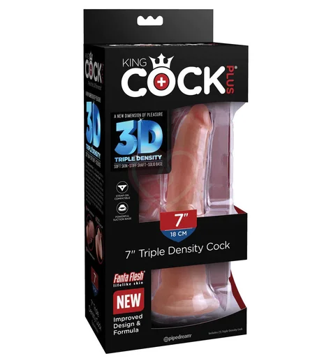 Фаллоимитатор на присоске King Cock Triple Density 18 см мулат фото 4