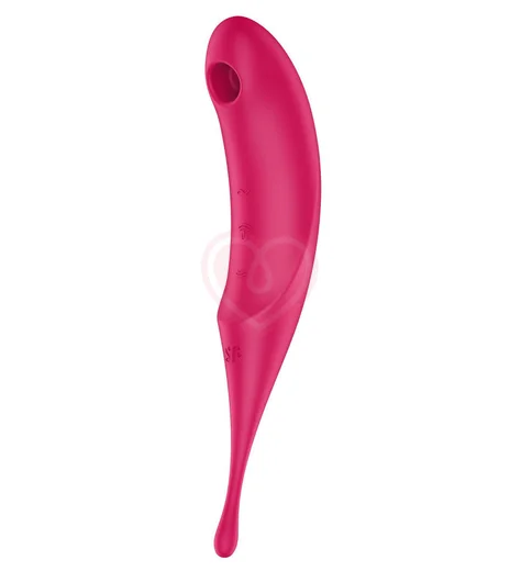 Двухсторонний вакуумный вибростимулятор Satisfyer Twirling Pro малиновый фото 1
