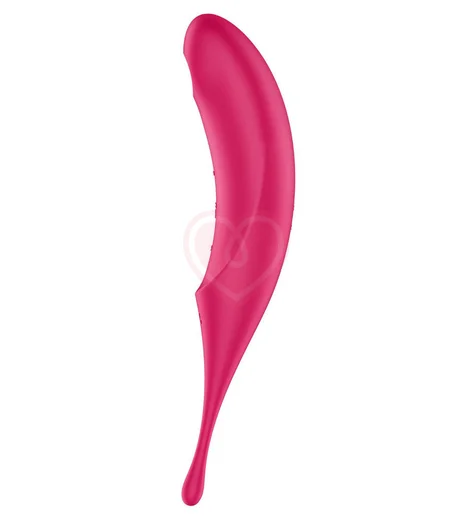 Двухсторонний вакуумный вибростимулятор Satisfyer Twirling Pro малиновый фото 3