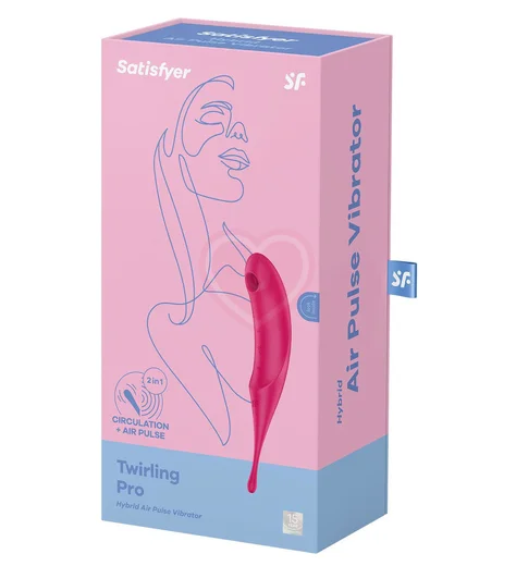 Двухсторонний вакуумный вибростимулятор Satisfyer Twirling Pro малиновый фото 5