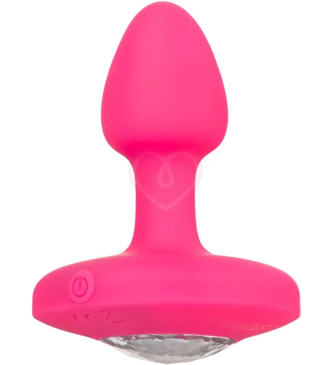 Анальная вибропробка с кристаллом Cheeky Gems Vibrating Probe Small розовая фото 1