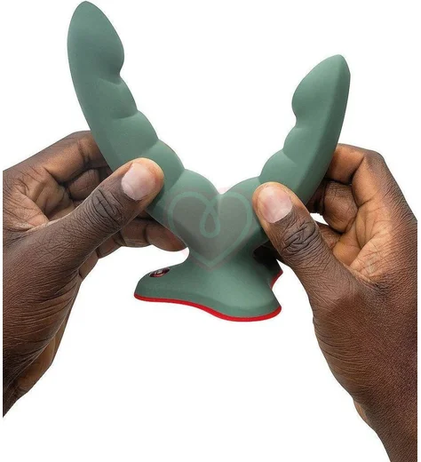 Двойной фаллоимитатор Fun Factory Ryde Grinding Double Dildo оливковый фото 3