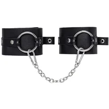 Оковы на ноги из толстой кожи с люверсами Pecado BDSM черные