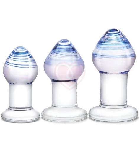 Набор стеклянных анальных пробок Glas Pleasure Droplets фото 1