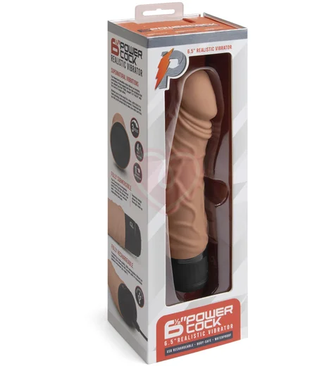 Реалистичный вибратор PowerCocks Girthy 16 см мокка фото 4