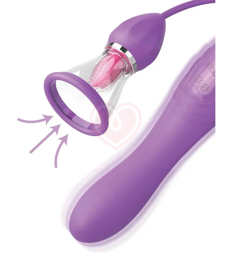 Вибратор с вакуумной помпой и язычком Ultimate Pleasure Max фото 3