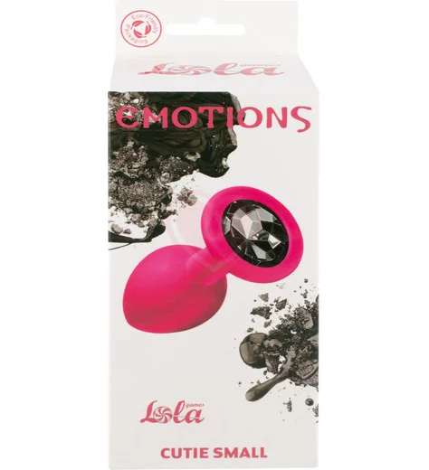 Маленькая анальная пробка Emotions Cutie Small розовая с черным кристаллом фото 3