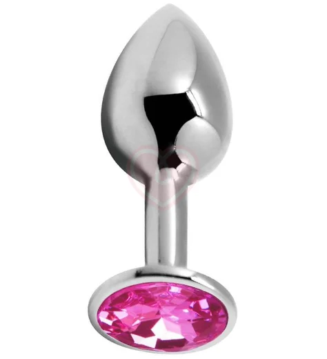 Анальная пробка Alive Mini Metal Butt Plug S с розовым кристаллом фото 1