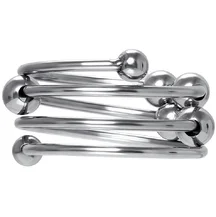 Кольцо под головку члена с движущимися шариками Metal by Toyfa серебристое 4 см
