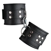 Наручники кожаные на 1 липучке Sitabella чёрные