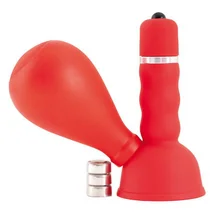 Помпа для сосков с вибрацией ToyFa Black&Red красная