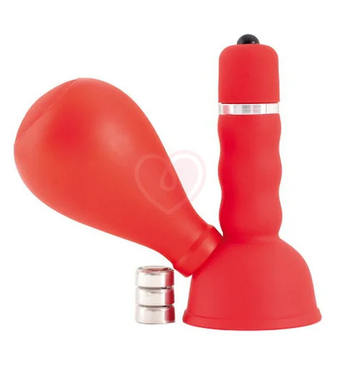 Помпа для сосков с вибрацией ToyFa Black&Red красная фото 1