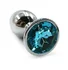 Маленькая алюминиевая анальная пробка Small с голубым стразом фото 1