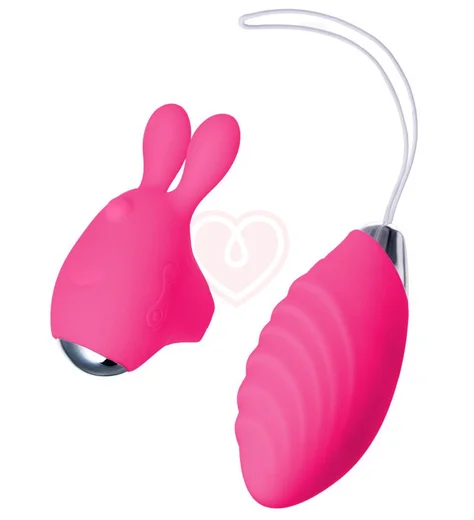 Виброяйцо и вибронасадка на палец Jos Vita розовая фото 1