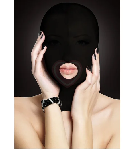 Маска закрытая с вырезом для рта Ouch! Submission Mask чёрная фото 1