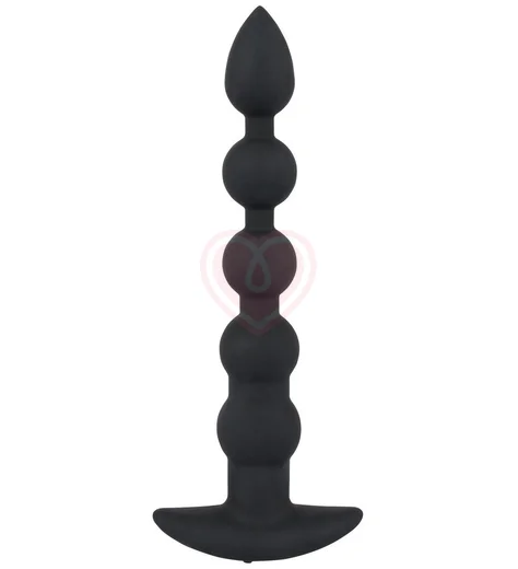 Анальная цепочка с вибрацией Black Velvets чёрная фото 1