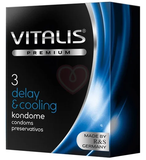 Презервативы Vitalis Premium Delay & Cooling охлаждающие 3 шт фото 1