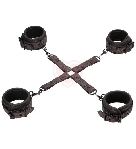 Крестообразные наручники для рук и ног Ouch! Elegant Hogtie серые фото 1