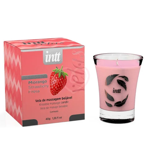 Массажная ароматическая свеча Intt Клубника 40 г фото 1