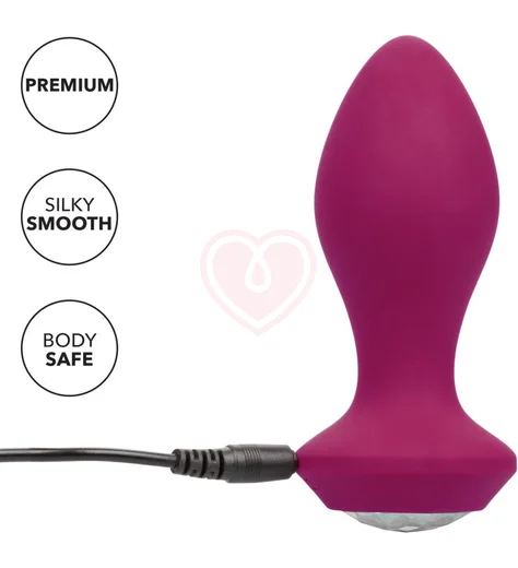 Анальная пробка с кристаллом и вибрацией Power Gem Vibrating Crystal Probe розовая фото 4