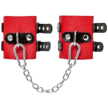 Мягкие наручники с люверсами Pecado BDSM красно-черные