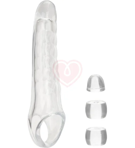 Удлиняющая насадка на член Performance Maxx Clear Extension Kit с 3 вставками прозрачная фото 1