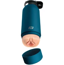 Мастурбатор вагина в синей фляге Fuck Flask телесный