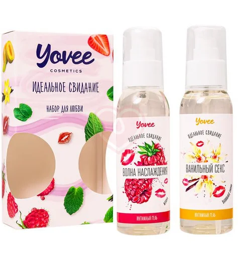 Набор для любви из 2 гелей-смазок Yovee со вкусом малины и ванильных сливок фото 1