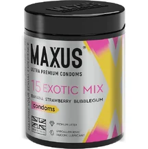 Ароматизированные цветные презервативы Maxus Exotic Mix 15 шт