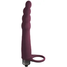 Вибронасадка для двойного проникновения Pure Passion Bramble 16 см бордовая