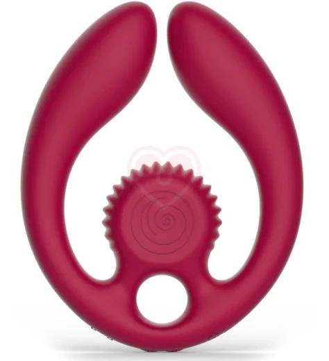 Двойной вибратор с дистанционным управлением SVibe Snail Gizi Duo бордовый фото 1