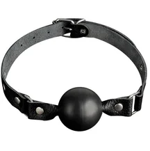 Кляп с кожаным ремешком и латексным шаром Sitabella чёрный