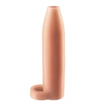 Насадка увеличитель с кольцом на мошонку Real Feel Enhancer XL 18 см телесная