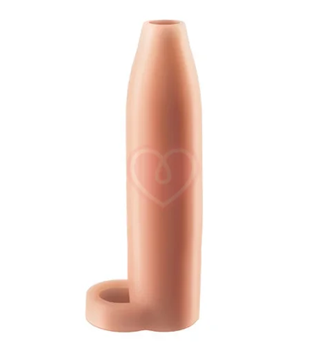 Насадка увеличитель с кольцом на мошонку Real Feel Enhancer XL 18 см телесная фото 1