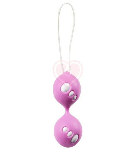 Простые вагинальные шарики Twin Balls розовые фото 1