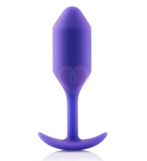 Утяжелённая анальная пробка для ношения b-Vibe Snug Plug 2 малая фиолетовая фото 1