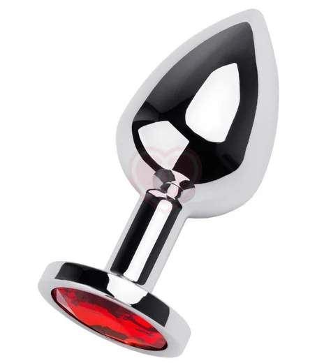 Анальная пробка с красным кристаллом ToyFa Metal фото 1