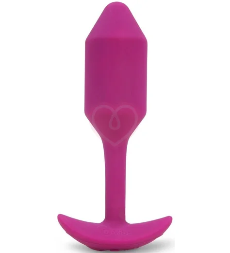 Утяжелённая анальная вибропробка b-Vibe Vibrating Snug Plug 2 малая розовая фото 1