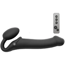 Безремневой страпон с вибрацией и пультом управления Strap-on-me M чёрный