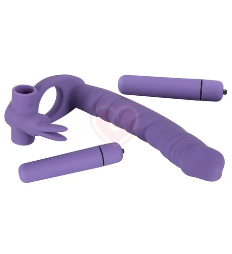 Насадка для двойного проникновения с вибропулями фиолетовая фото 2