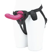 Рельефный вибрострапон с пультом Pegasus Curved Ripple розовый