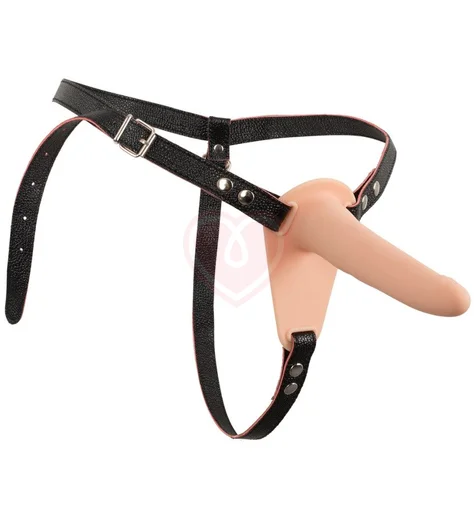 Гладкий страпон с вибрацией на ремешках Vibrating Strap-On фото 1