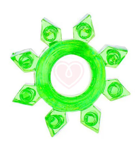 Кольцо эрекционное Toyfa Love Ring снежинка зеленое фото 1