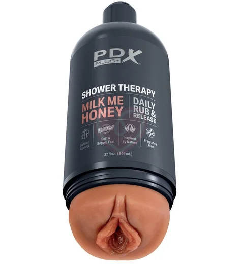 Мастурбатор вагина в бутылке геля Shower Therapy Milk Me Honey Tan мулатка фото 1