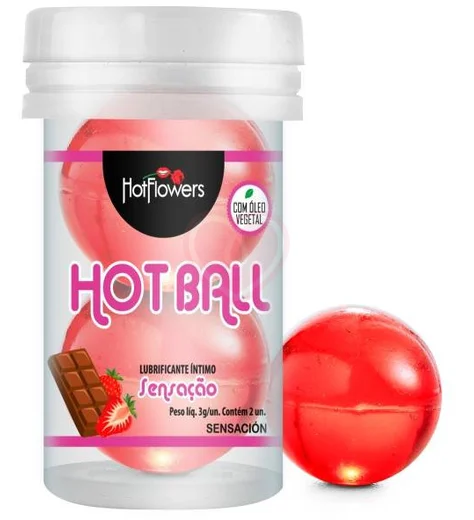 Масляный лубрикант в шариках Hot Ball Aromatic Клубника и шоколад фото 1