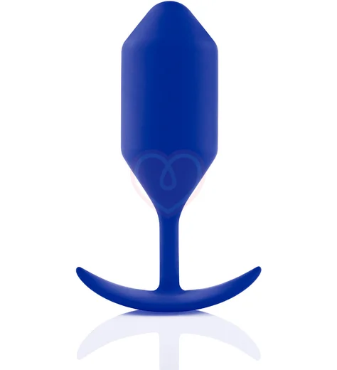 Утяжелённая анальная пробка для ношения b-Vibe Snug Plug 4 большая синяя фото 1