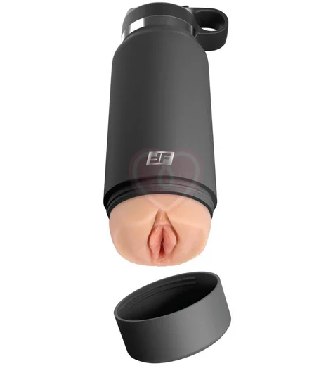 Мастурбатор вагина в серой фляге Fuck Flask телесный фото 1