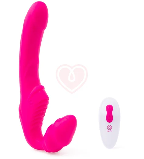 Безремневой вибрострапон с пультом Strapless Together розовый фото 1