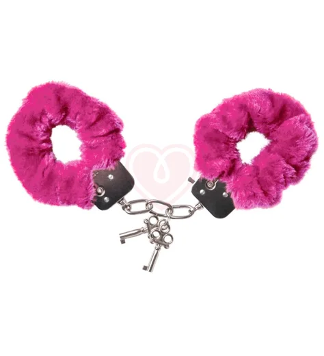 Наручники с мехом ToyFa Theatre Fur розовые фото 1